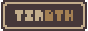 An animated pixelated button, cycling between the words 'TIMOTH', 'POTION', and 'BUTTON' in the colors beige, blue, and pink respectively.